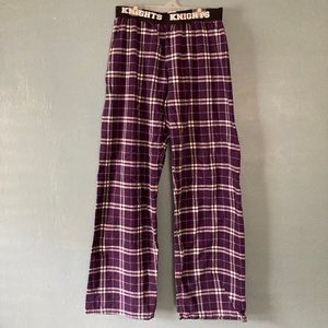 Boxcraft purple & white knights cotton flannel sweatpants size large